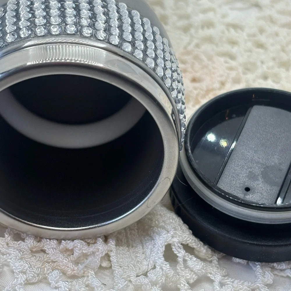 Embellished stainless steel Stephanie tumbler with lid